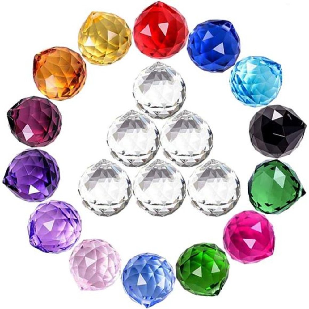 20Pack Crystal Ball 0.8"/20mm Prism Sun Shine Catcher Rainbow Pendants Maker